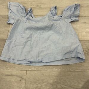Light Blue Girls Off-Shoulder Top